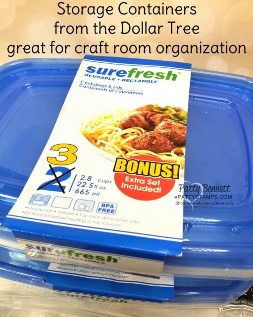 Craft Room Organization TIP: use dual compartment Dollar Store containers to store embossing powder and a spoon!! Label with Brother P-Touch labeler. Stampin' UP! embossing powder available at www.MyStampOrder.com Patty Bennett www.PattyStamps.com