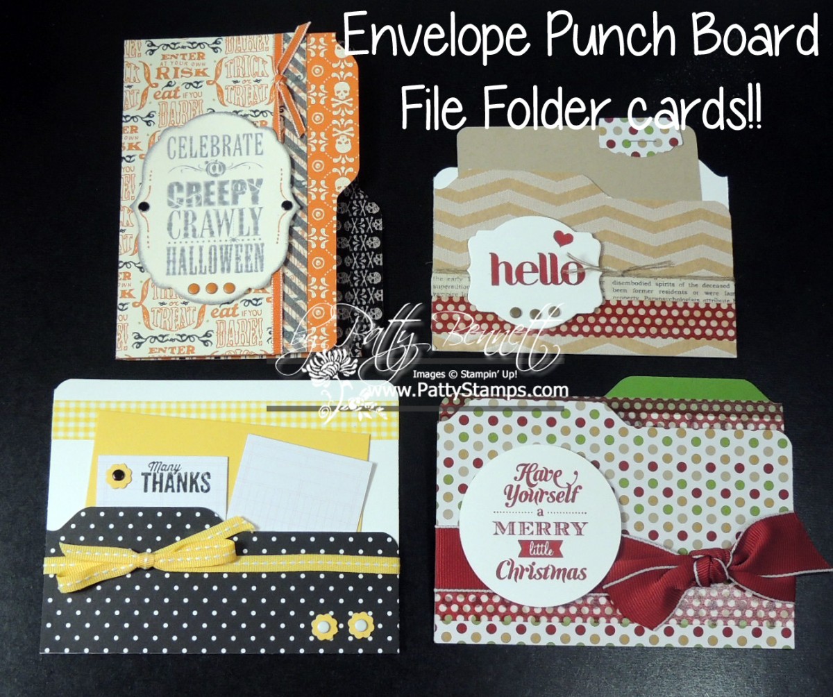 Envelope Punch Board File Folder Cards - Patty Stamps