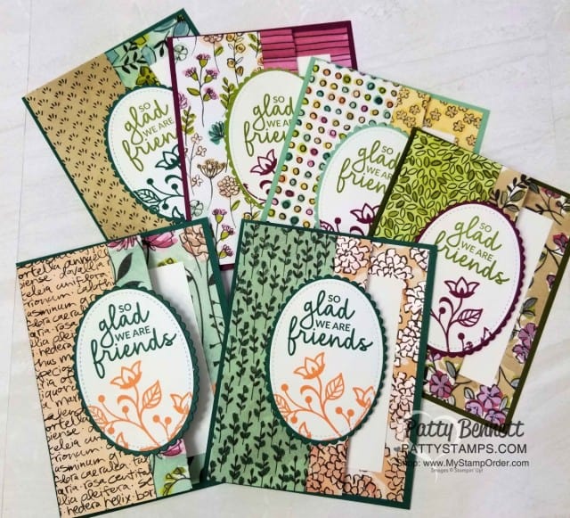 Fun Fold card idea featuring Stampin' UP! Share What You Love designer paper and the Incredible Like You stamps set. Retiring papercrafting supplies available while supplies last. www.PattyStamps.com