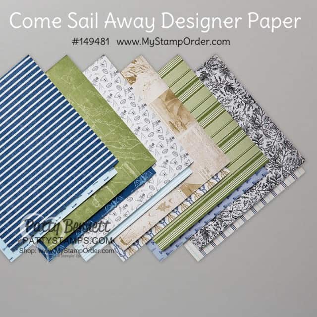 Stampin' UP! Come Sail Away designer paper pack #149481 available online www.MyStampOrder.com