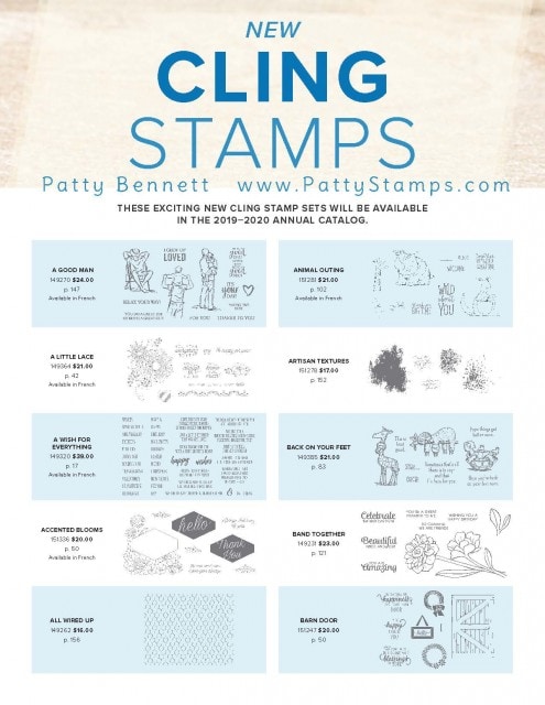Stampin' Up! Cling Mount Stamps available in the 2019 2020 annual catalog. Patty Bennett www.PattyStamps.com order online www.MyStampOrder.com