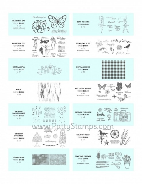 Stampin' Up! Cling Mount Stamps available in the 2019 2020 annual catalog. Patty Bennett www.PattyStamps.com order online www.MyStampOrder.com
