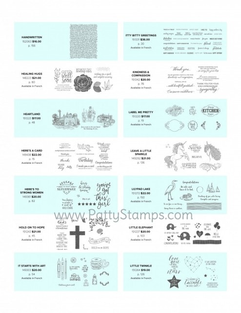 Stampin' Up! Cling Mount Stamps available in the 2019 2020 annual catalog. Patty Bennett www.PattyStamps.com order online www.MyStampOrder.com
