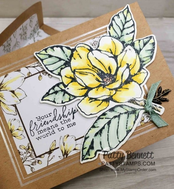 Good Morning Magnolia card idea colored with Stampin' Blends alcohol markers. Memories and More cards/envelopes and Magnolia Lane card pack. by Patty Bennett www.PattyStamps.com