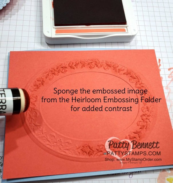 Stampin' UP! Heirloom Frames dies and Embossing folder #152325. Card ideas and how to use this great papercrafting frame combo from the Woven Threads suite by Patty Bennett