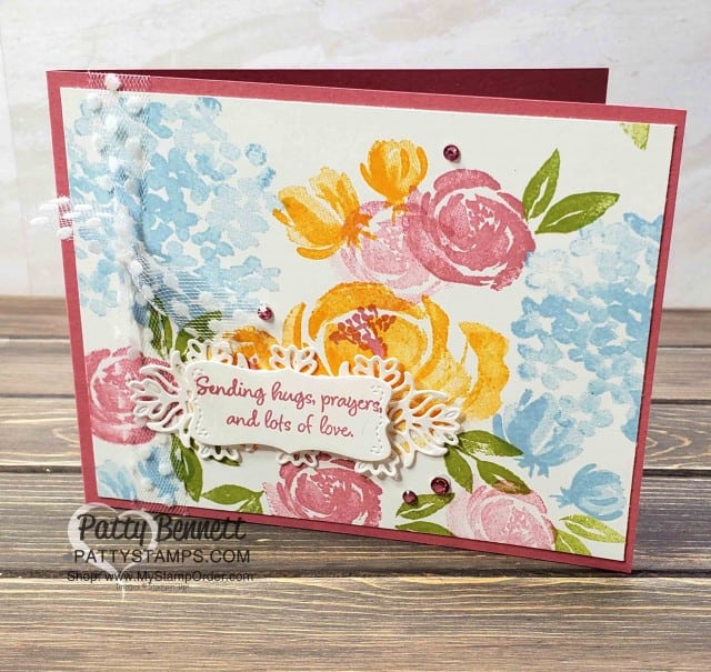 Beautiful Friendship floral stamp set from Stampin' UP! - Note Card Ideas by Patty Bennett featuring In Colors. www.PattyStamps.com