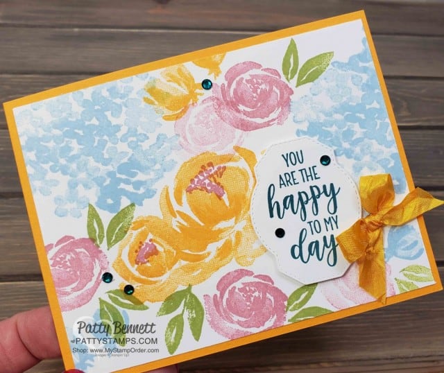 Beautiful Friendship floral stamp set from Stampin' UP! - Note Card Ideas by Patty Bennett featuring In Colors. www.PattyStamps.com