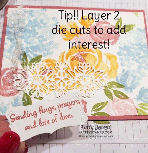Beautiful Friendship floral stamp set from Stampin' UP! - Note Card Ideas by Patty Bennett featuring In Colors. www.PattyStamps.com