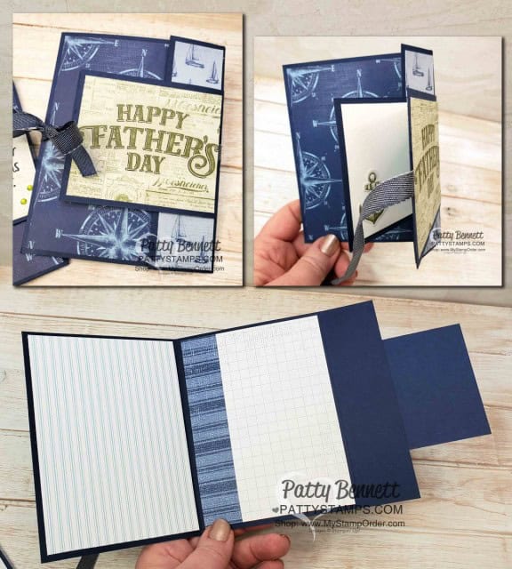 Stampin' UP! Come Sail Away Fun Fold Card with video tutorial, by Patty Bennett www.PattyStamps.com