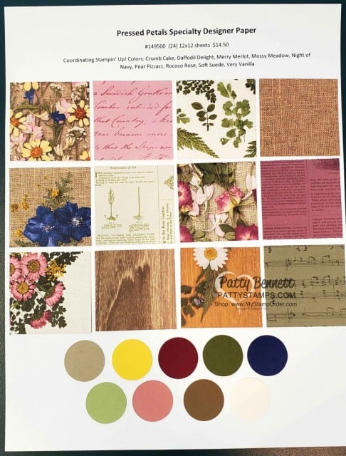 149500 Pressed Petals designer paper from Stampin UP! Beautiful floral patterns for card making and paper crafting. Available at www.MyStampOrder.com