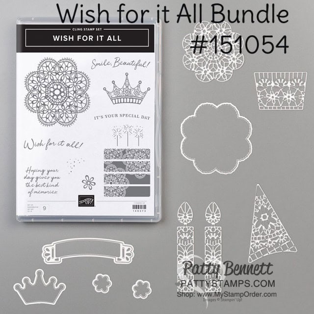 Stampin' UP! Wish for it All bundle - stamp set & dies #151054 www.PattyStamps.com Great for handmade birthday cards