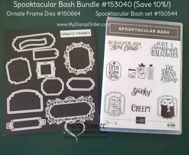Stampin' Up! Spooktacular Bash bundle for Halloween including the Ornate Frames dies! www.PattyStamps.com #153040