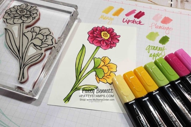 Color Swatching Stampin' Blends marker colors for the Stampin' Up! Band Together Stamp Set, #149231 colored with Stampin' Blends alcohol markers by Patty Bennett www.PattyStamps.com