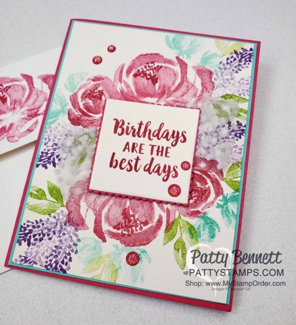 Beautiful Friendship Stampin' Up! flower card with Polka Dot Tulle Ribbon. www.PattyStamps.com