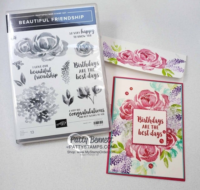 Beautiful Friendship Stampin' Up! flower card with Polka Dot Tulle Ribbon. www.PattyStamps.com