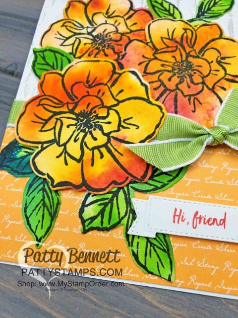 Floral Card created with Stampin' UP! Pigment Sprinkles featuring the To a Wild Rose stamp set and dies. By Patty Bennett www.PattyStamps.com