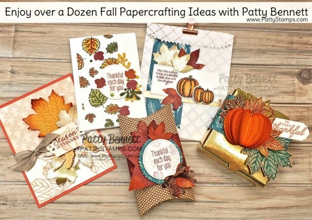 Over a Dozen Fall Papercrafting project and card ideas from Patty Bennett - featuring Stampin' UP! 2019 Holiday Catalog. www.PattyStamps.com