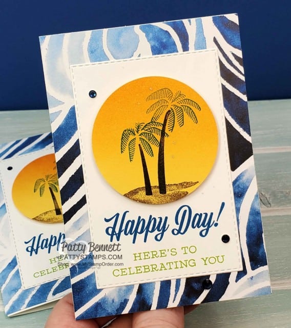 Stampin' UP! Friend Like You stamp set Happy Day card for my Luv 2 Stamp Group Maui Trip Achievers. www.PattyStamps.com