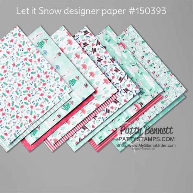 150393 Stampin' Up! Let it Snow designer paper with snowmen!  www.PattyStamps.com 