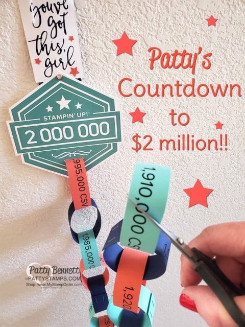 Patty Bennett's countdown to $2 million in personal career sales!! www.PattyStamps.com