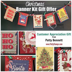 Stampin UP Night Before Christmas Banner kit - free gift offer with online purchase with Patty Bennett. Oct. 16 to 31, 2019. www.PattyStamps.com