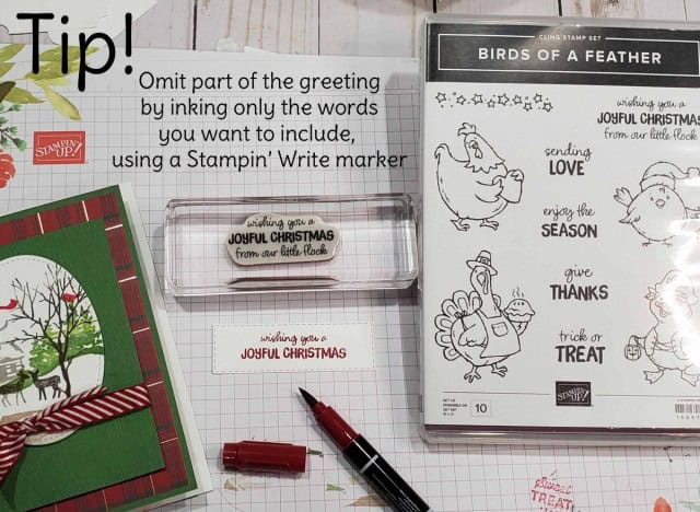 Stamping Tip: Use a Stampin Write Marker to ink only the portion of the rubber stamp you want to use. This is called Omitting. www.PattyStamps.com