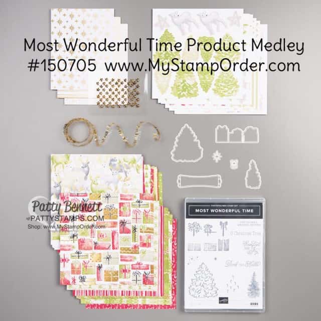 Most Wonderful Time Christmas papercrafting kit: Stampin' Up! product medley #150705 www.MyStampOrder.com