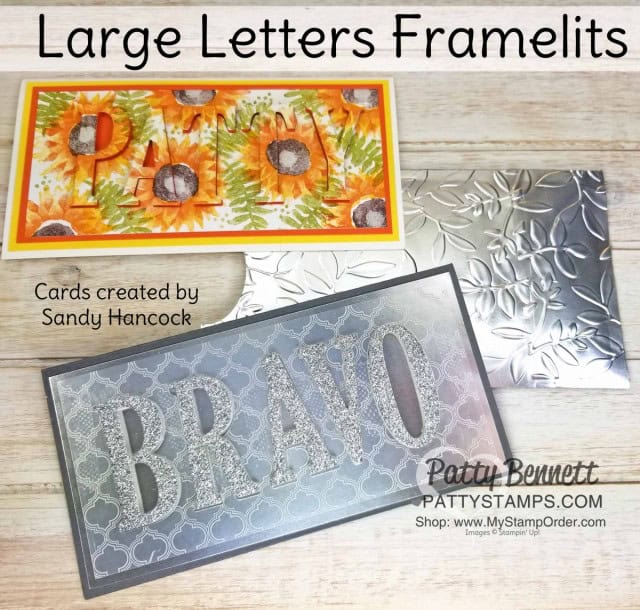 Stampin Up Large Letter Alphabet dies card ideas  www.PattyStamps.com