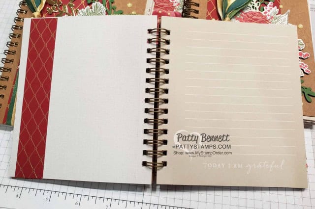 Pressed Petals Gratitude Journal from Stampin Up featuring Christmastime is Here suite, by Patty Bennett www.PattyStamps.com