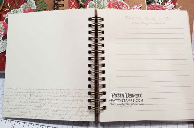 Pressed Petals Gratitude Journal from Stampin Up featuring Christmastime is Here suite, by Patty Bennett www.PattyStamps.com