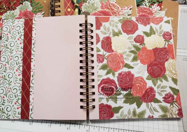 Pressed Petals Gratitude Journal from Stampin Up featuring Christmastime is Here Christmas Rose die cuts and designer paper, by Patty Bennett www.PattyStamps.com