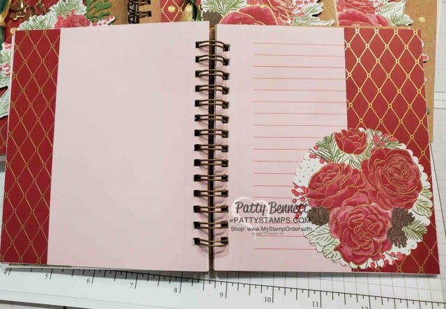 Pressed Petals Gratitude Journal from Stampin Up featuring Christmastime is Here Christmas Rose die cuts and designer paper, by Patty Bennett www.PattyStamps.com