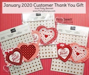 Customer Thank You Gift for January Stampin' UP! orders from Patty Bennett, www.PattyStamps.com