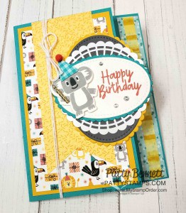 Birthday Bonanza Koala Bear birthday card idea featuring Stampin Up papercrafting supplies. www.PattyStamps.com