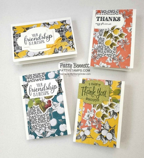 Botanical Prints card kit ideas by Patty Bennett. Stampin' Up! papercrafting and cardmaking kits www.PattyStamps.com