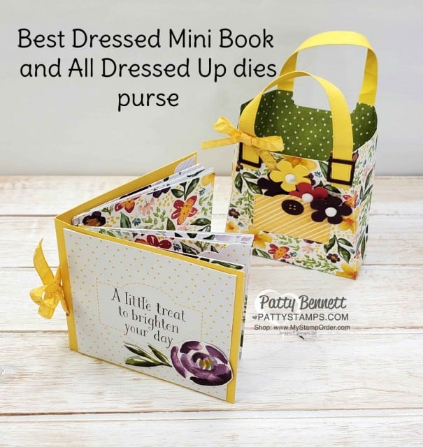Make a cute Mini Book for friendship, encouragement, thinking of you, birthday or Mother's Day with Stampin' UP! Best Dressed designer paper, by Patty Bennett www.PattyStamps.com
