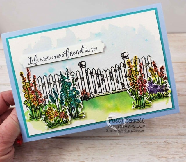 Grace's Garden stamp set from Stampin' Up! - watercolor card by Patty Bennett www.PattyStamps.com