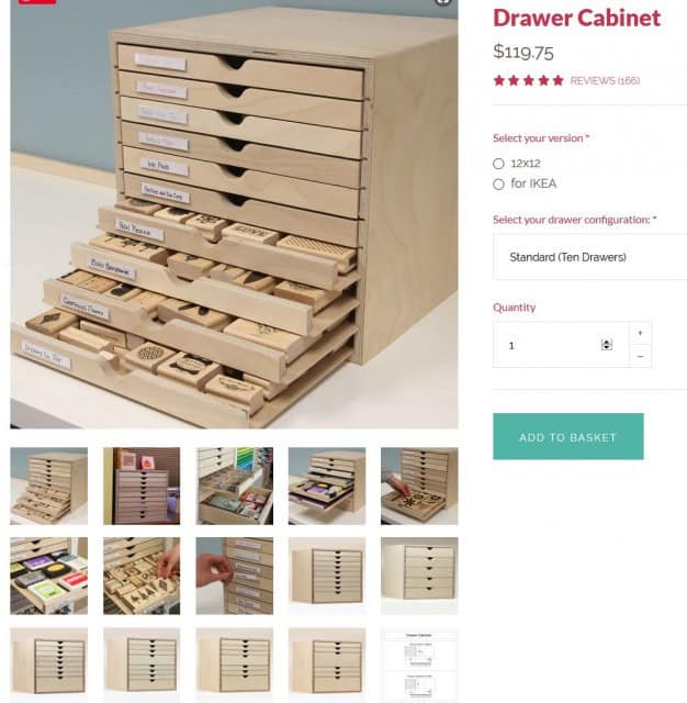 Organize your craft room accessories with Stamp-n-Storage drawer cabinets. www.PattyStamps.com