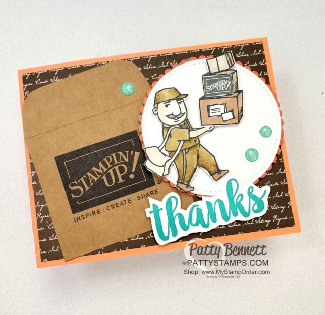 You Always Deliver Stampin Up set - perfect thank you for UPS men, Amazon deliveries and mail carriers! Patty Bennett www.PattyStamps.com