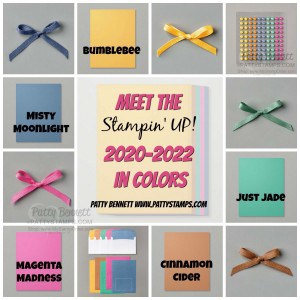 New Stampin Up 2020 2022 In Color cardstock, ribbons, ink, and accessories for card making and paper crafting! www.PattyStamps.com