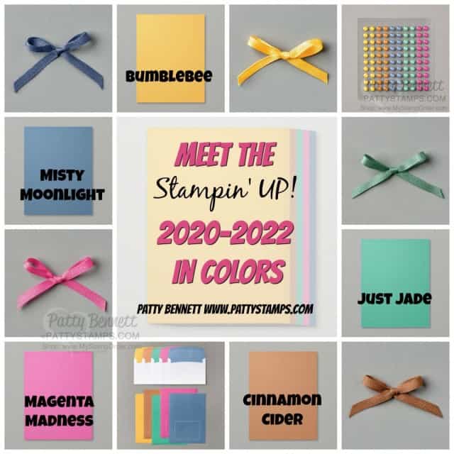 New Stampin Up 2020 2022 In Color cardstock, ribbons, ink, and accessories for card making and paper crafting! www.PattyStamps.com