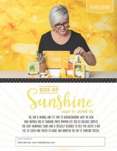 Stampin Up June 2020 Paper Pumpkin crafting kit featuring 8 cards and a giftable box of sunshine to brighten someones day! www.PattyStamps.com