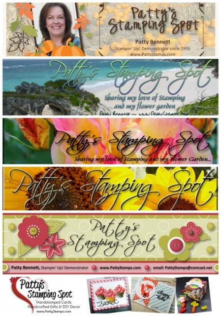 PattyStamps blog headers Patty's Stamping Spot www.PattyStamps.com Blog sharing Stampin' Up! papercrafting and card making ideas