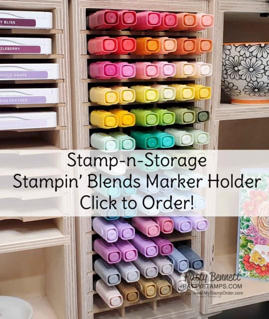 Stampin' Blends marker holder from Stamp-n-Storage. Great Craft Room Storage Solution!  www.PattyStamps.com