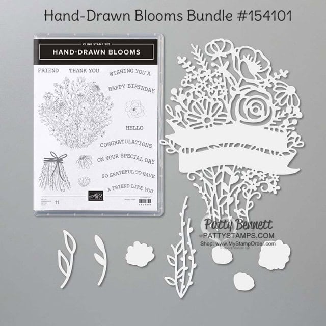 154101 Stampin Up Hand-Drawn Blooms bundle - Patty Bennett www.pattystamps.com