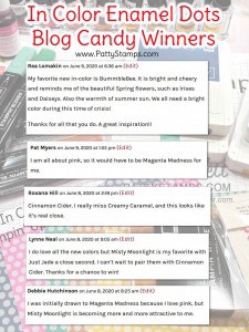 2020 2022 Stampin' UP! Enamel Dot Blog Candy Winners at www.PattyStamps.com