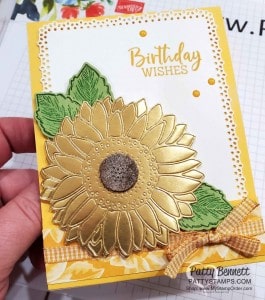 Gold Foil Sunflower birthday card