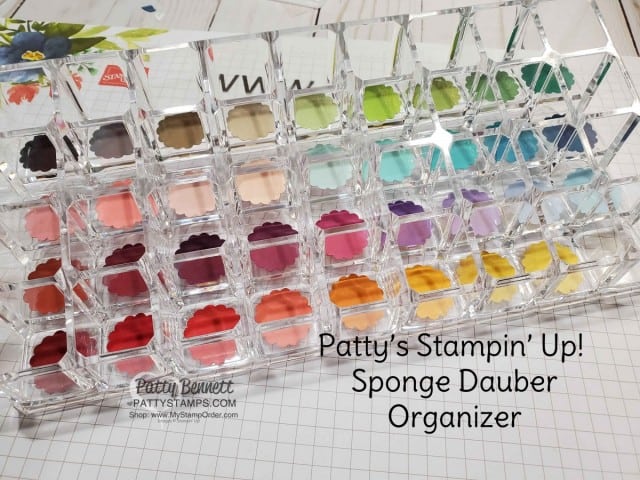 Punched cardstock circles in my Sponge Dauber Organizer! Idea from Patty Bennett for Stampin' Up! sponge daubers. Lipstick caddy works great! www.PattyStamps.com