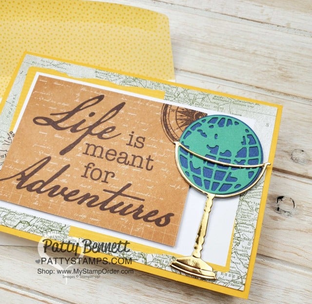 Stampin Up World of Good Memories & More card pack Adventure card idea by Patty Bennett www.PattyStamps.com