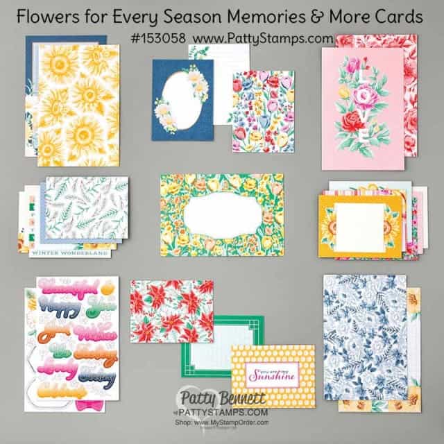 153058 Flowers for Every Season Memories & More card pack from Stampin' UP! www.PattyStamps.com